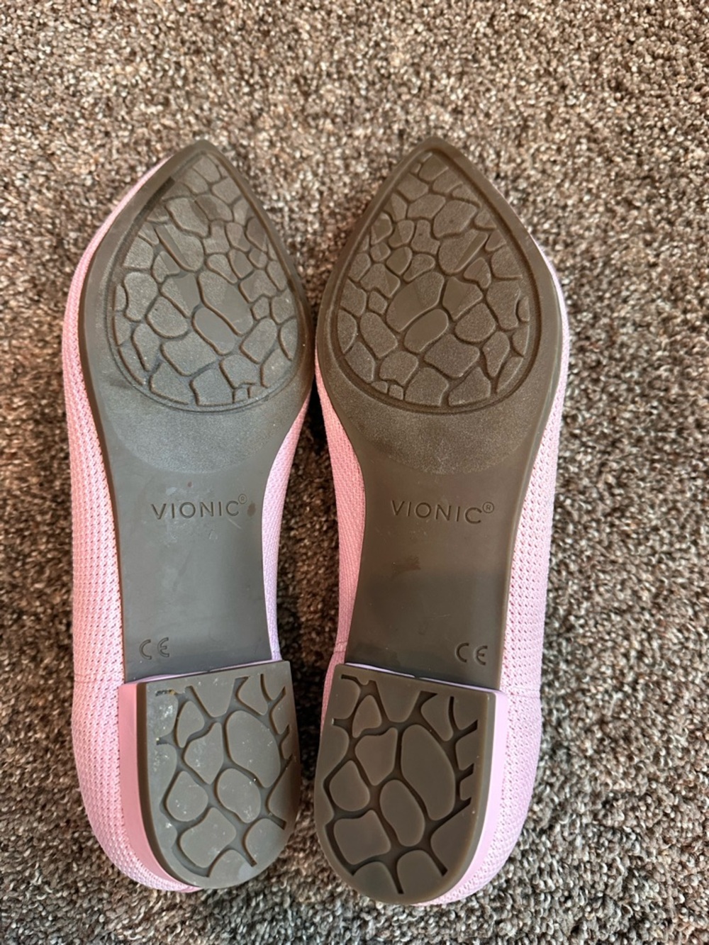 Vionic Dahlia Light Pink Knit Pointed Toe Ballet Flats, Size 9, Like New - Picture 6 of 6